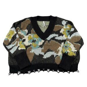 Anthropologie Sweater Womens Large Drop Shoulder VNeck Pullover